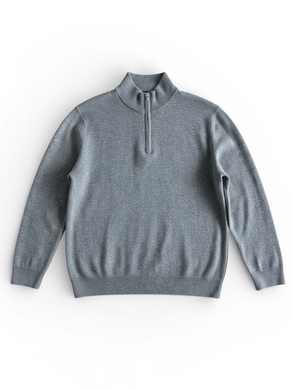 Quince 100% Mongolian Cashmere Quarter Zip Sweater Gray XL